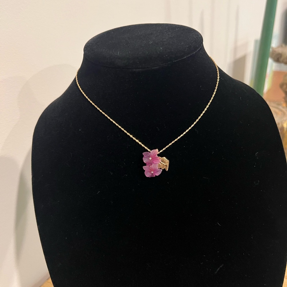 Christian Dior Gold and Purple Floral Necklace - Picture 4 of 15